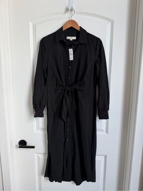 corfu weekend linen blend strappy shift dress Loft Corfu Linen Blend Strappy Shift Dress Size 4 Blue, White